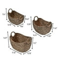 thumbnail image 4 of happimess BSK2002B-3SET Nellie Farmhouse Classic Handwoven Hyacinth Storage Boat Baskets with Handles, Brown (Set of 3), 4 of 7