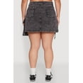 thumbnail image 5 of Womens Plus Size Daisy Mineral Wash Denim Cargo Skirt, 5 of 5