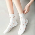 thumbnail image 2 of 5/6/10 Pairs of Women's Vintage Floral Patterned Cute Ruffle Cartoon Cotton Crew Socks, 2 of 7