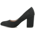 thumbnail image 3 of Journee Womens Fai Round Toe Mid Block Heel Pumps, 3 of 10