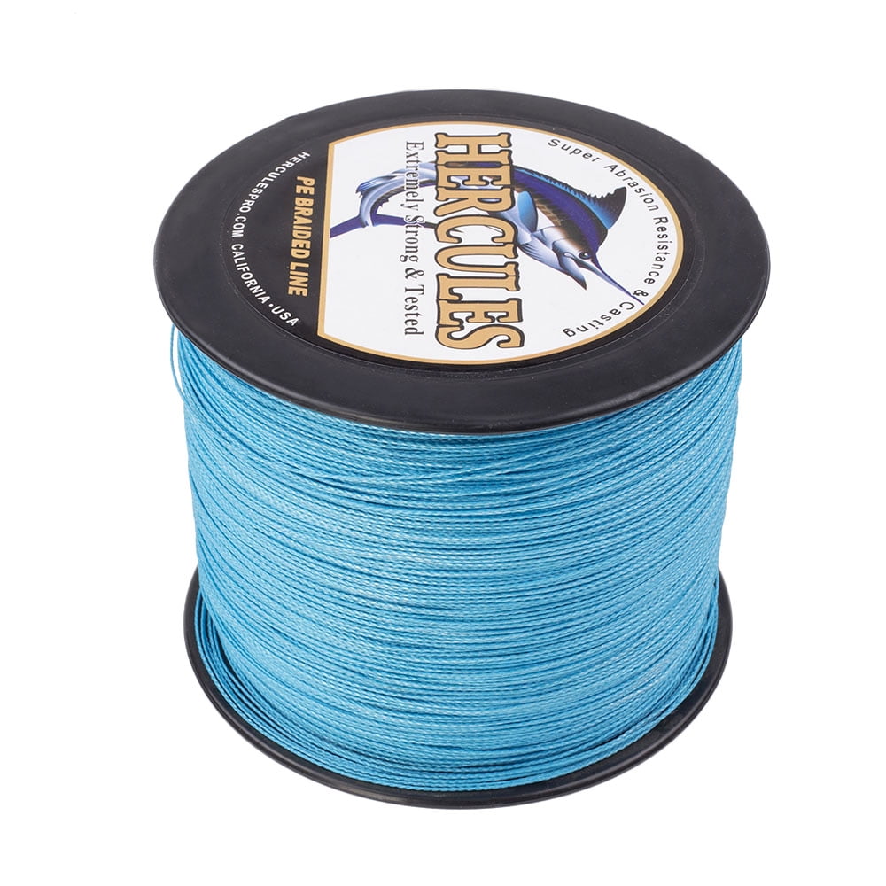 HERCULES Super Strong 1000M 1094 Yards Braided Fishing Line 90 LB Test for Saltwater Freshwater PE Braid Fish Lines 4 Strands - Blue, 90LB (40.8KG), 0.50MM