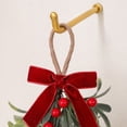 thumbnail image 5 of JJV Mistletoe Christmas Decor, Artificial Mistletoe Hanging Ornament with Velvet Bow and Red Berries for Doorway, Glitter Leaf Hanging Holiday Decoration, 5 of 7
