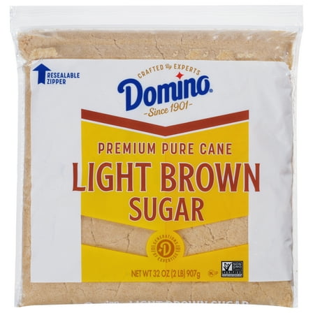 Domino Premium Pure Cane Light Brown Sugar 2 lb. Zipper-Pak