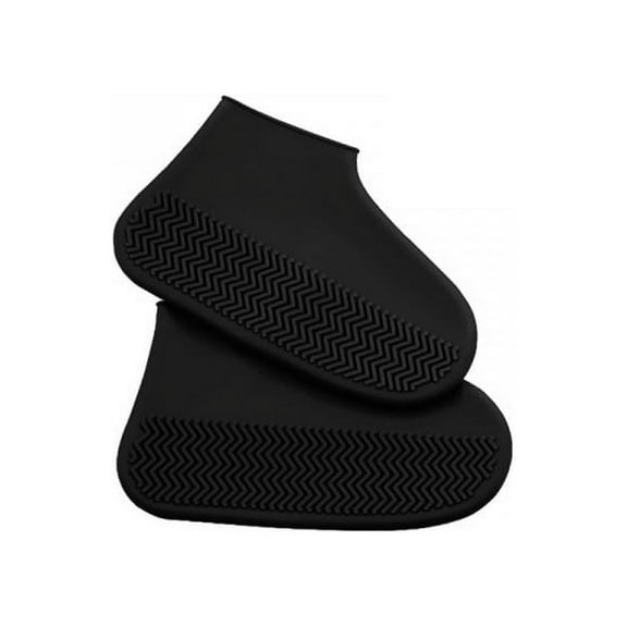 KARLSITEK Portable Silicone Reusable Waterproof Shoes Cover Wear-Resistant Rain Boots, Black