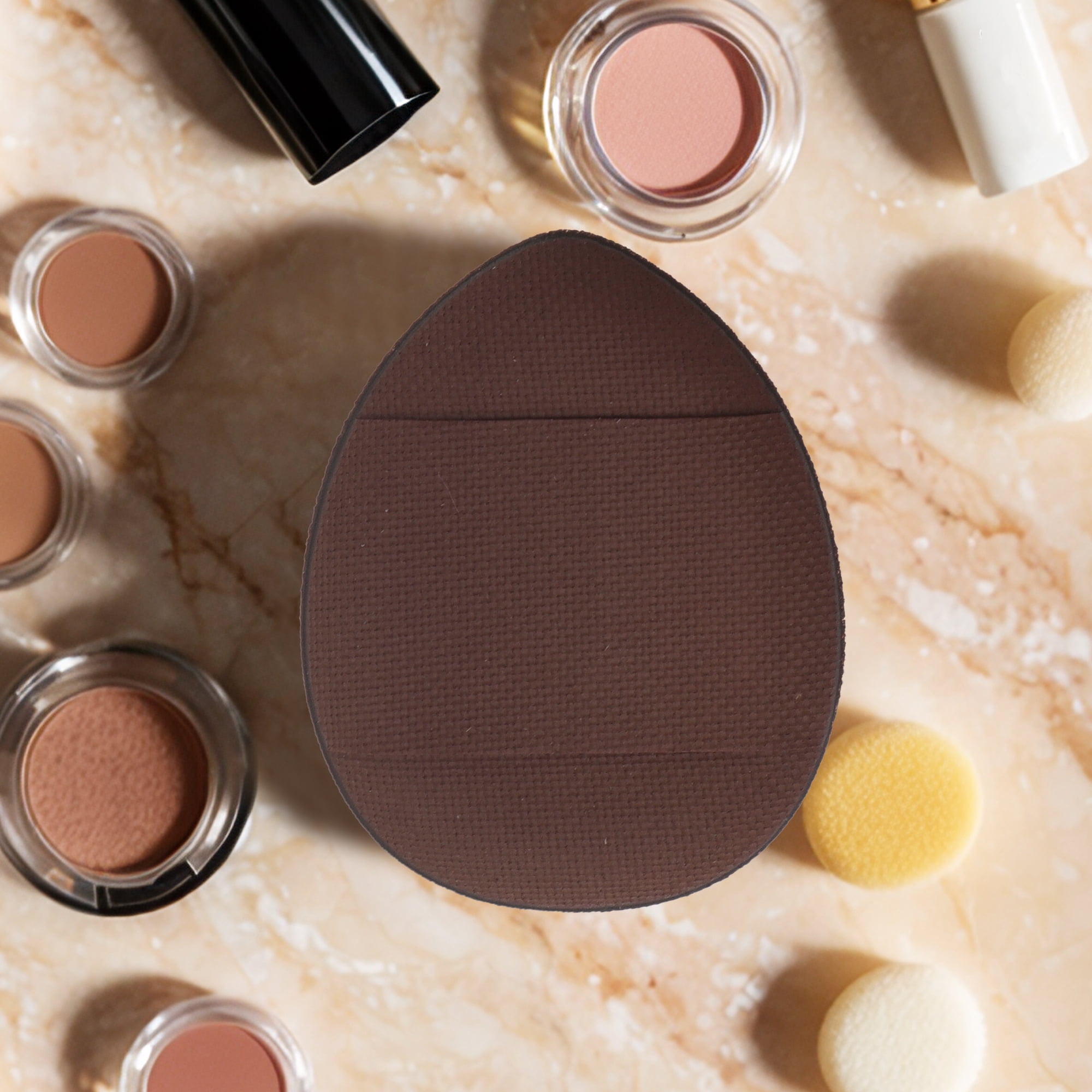 Unique Bargains 5Pcs Portable Mini Face Makeup Sponge for Bedrooms Travel Use Coffee Color