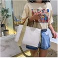 thumbnail image 3 of Kukuzhu Women's Large Canvas Tote Bag Simple Shoulder Shopping Bag Solid Color Commuter Fashion Postman Tote Bag, 3 of 7