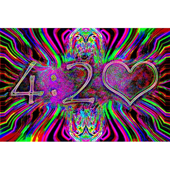 420 Neon - Laminated Non-Flocked Blacklight Reactive Poster 36.5 x 24.5 inch