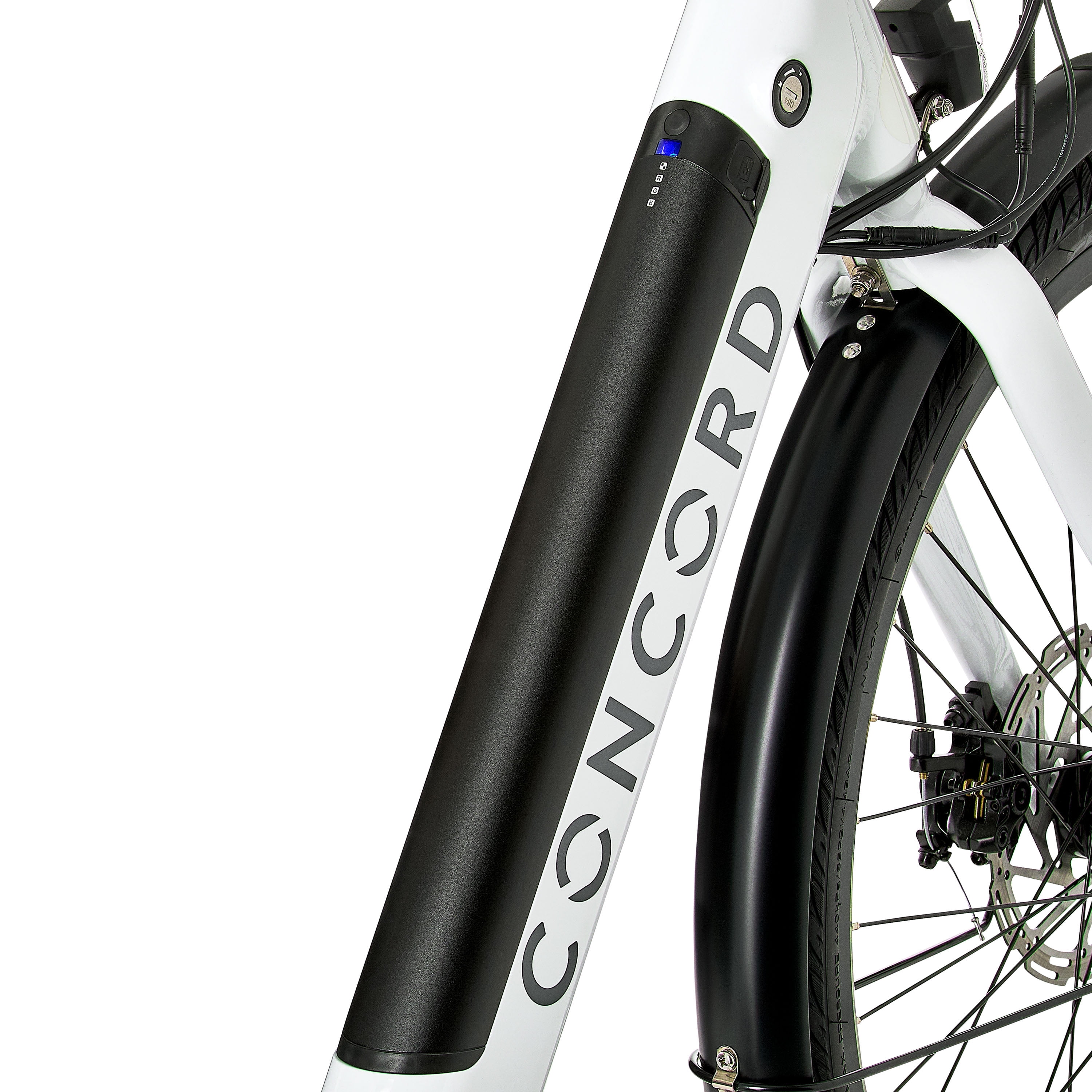 Concord 27.5" Step-Thru Electric Bike, 36V, Class 2, Aluminum, 49 Pounds, White, Unisex, Fits Riders 5'1" - 6'1"