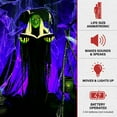 thumbnail image 4 of Haunted Hill Farm 5.5 ft Poseable Witch with Spell Book, Lights and Sound, Indoor/Covered Outdoor Halloween Decoration, HHWITCH-9FLS, 4 of 19