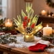thumbnail image 4 of xihome Árbol de Navidad artificial de mesa de 30 cm (12 pulgadas) con luces, bayas rojas, piñas y base de arpillera para decoracin navideña del hogar., 4 of 6