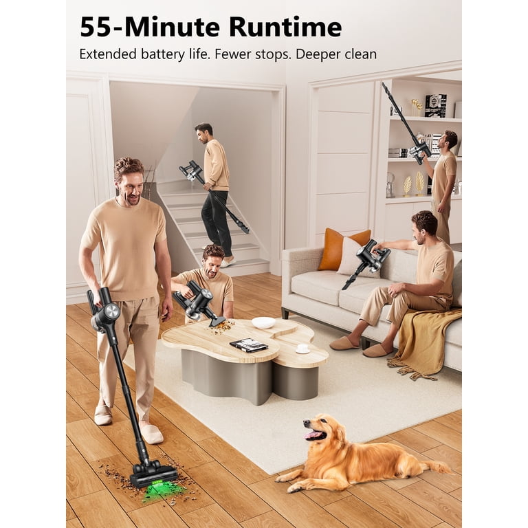 SUXIANGVAC Cordless Vacuum Cleaner with 500W Brushless Motor, Self
