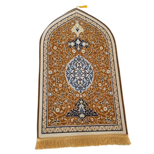 Alfombras de oración portátiles de viaje de 65 x 110 cm, alfombras de suelo para sala de estar Amarillo