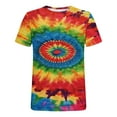 thumbnail image 4 of Jinhomg Mens Fashion T-Shirts Novelty Funny Tie Dye Print Casual Tees Lightweight Comfy Short Sleeve Crew Neck Party Tops Daily Wear Prime Deals Today Red XXXL, 4 of 5