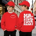 thumbnail image 4 of Rggeeun Baby Boys Sweatshirt Casual Letter Graphic Print Soft Blend Long Sleeve Crewneck For Kids Youth Relaxed Fit Tops,Red,13-14 Years, 4 of 4