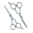 thumbnail image 4 of Tijeras de peluquería para peluquero, tijeras de peluquería para el hogar, tijeras de dientes planos y finos para flequillo, 4 of 5