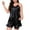 Black, variant on fatyb Plus Size Womens Pajama Sets Sleeveless Cami Tops and Ruffle Hem Shorts 2 Piece Sleepwear Outfits