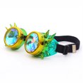 thumbnail image 3 of C.F.GOGGLE Rivet Kaleidoscope Rave Rainbow Crystal Lenses Steampunk Goggles, Black/ Copper/ Brass, 3 of 3