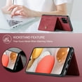 thumbnail image 2 of For Samsung Galaxy A12 Case 5G, Wallet with Detachable Magnetic Card Pockets,fit Car Mount, 2 in 1 Durable PU Leather Money Card Sleeve Kickstand Shockproof Protection Back Flip Cover - Red, 2 of 8