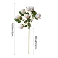 thumbnail image 3 of Detalles decorativos – flores artificiales, ramo de rosas artificiales sin mantenimiento, multicolor naranja, blanco-amarillo, tallo de 18,9 pulgadas, 3 of 9