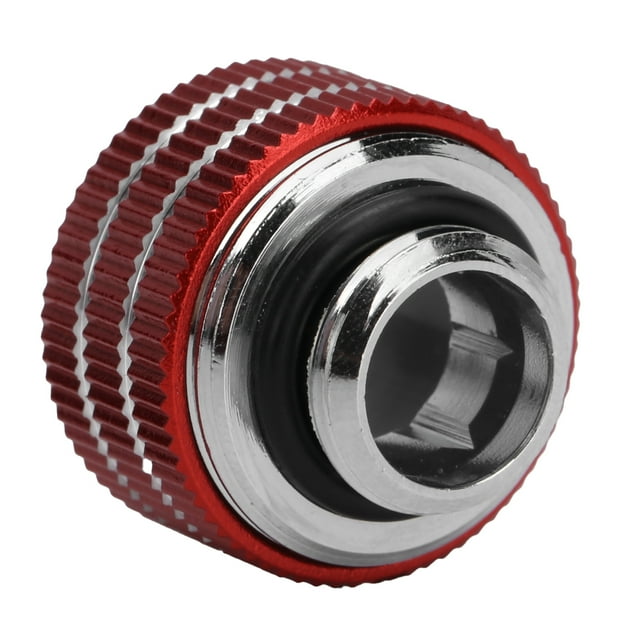 Computer Water Cooling Adapter, Durable Brass 2-Layer Sealing Ring Convenient Hard Tube Fitting PC WATER CLLOING for Home for Computer for Rigid Tubes Red,Blue,White,Black,Silver