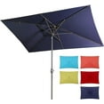 thumbnail image 3 of 6.5x10 ft Rectangular Patio Umbrella Outdoor Market Table Umbrella Aluminum Pole with Tilt and Crank 6 Sturdy Ribs for Deck Lawn Pool, Navy Blue, 3 of 10