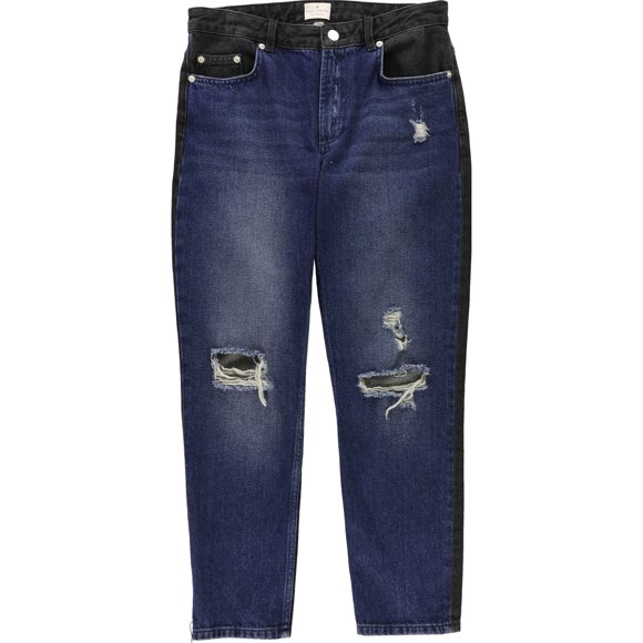 French Connection Indi Mash Up Boyfriend Fit Jeans para Mujer, Azul, 4