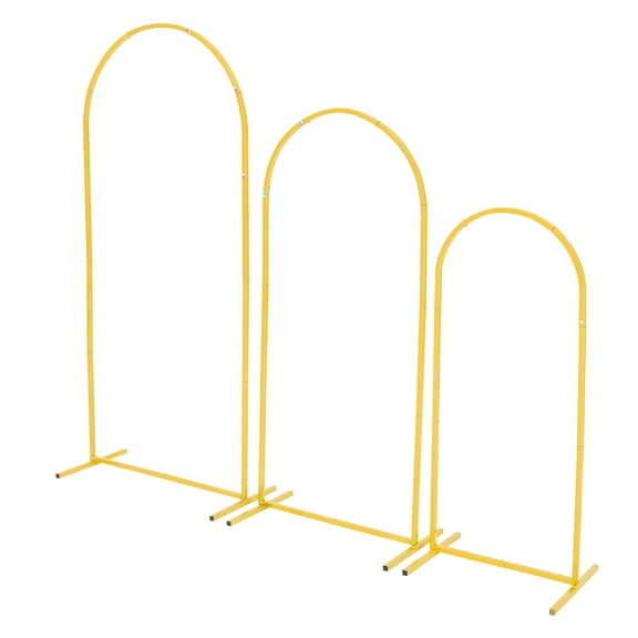 KFFKFF Metal Arch Backdrop Stand Set, 3 Sizes: 6/5/4 ft, Durable and Stable Design, Easy to Assemble, Gold Frame for Weddings, Birthdays, Graduations, Holiday Events, and Ceremonies