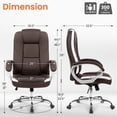thumbnail image 3 of NEO CHAIR Office Desk Chair PU Leather Chair with Lumbar Support, Brown, 3 of 9
