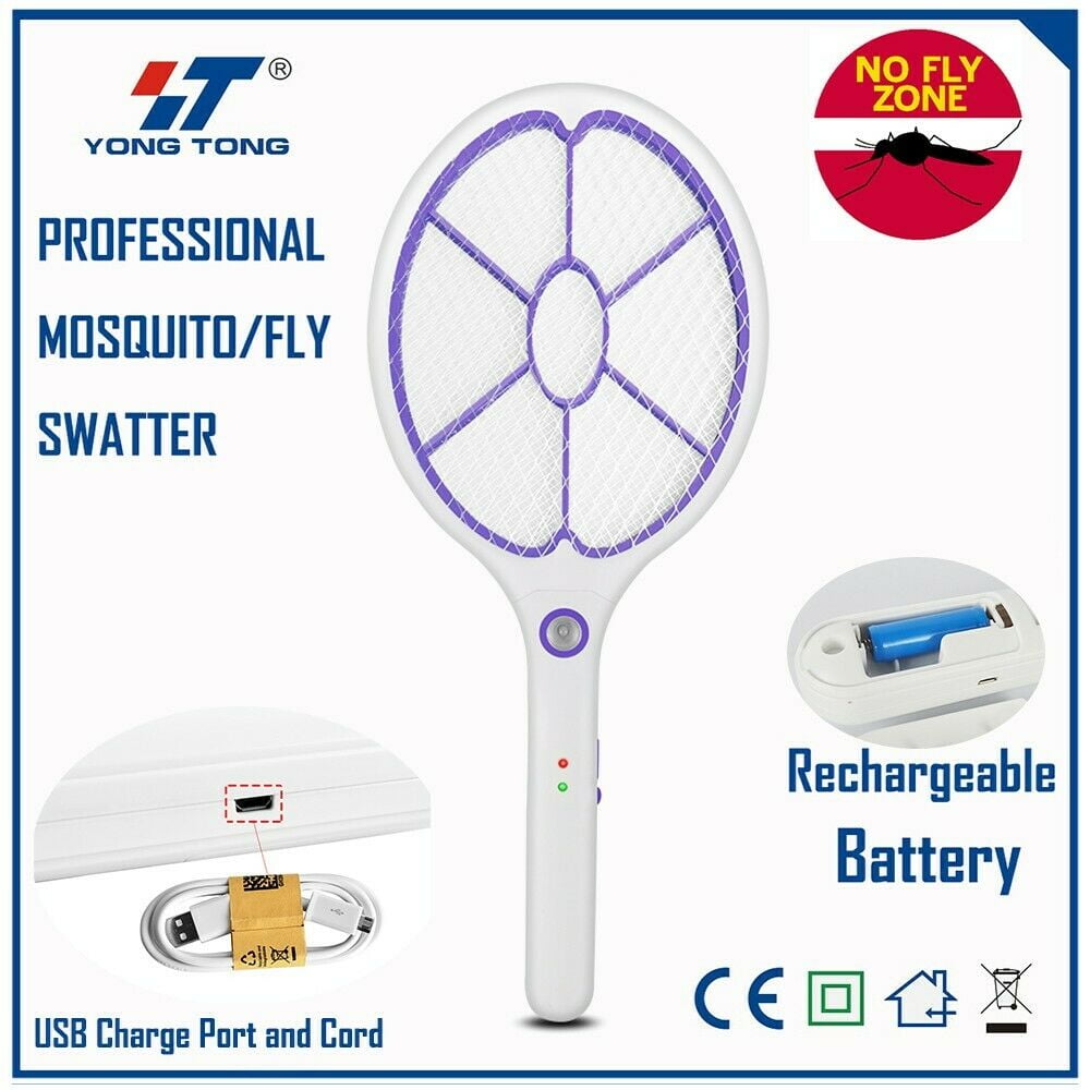 2020 Newest Design Rechargeable Highvoltage Electric Fly Mosquito Bug Swatter Racket Zapper