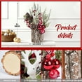 thumbnail image 3 of PayUSD Small Christmas Tree Tabletop Artificial Mini Christmas Tree Decorations with Holiday Ornaments Red Berry Pine Cone Reindeer for Home Indoor Fireplace Mantel Xmas Decor (Tree Stump-Red), 3 of 8