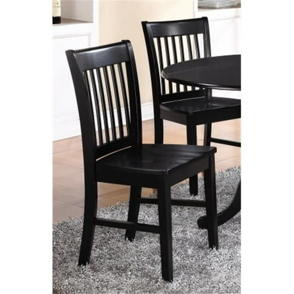 Norfolk Dining Chair with Wood Seat in Black Finish Pack of 2