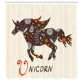 thumbnail image 3 of Ambesonne Unicorn Shower Curtain, Floral Boho Vintage, 69"Wx84"L, Multicolor, 3 of 5