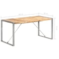 thumbnail image 4 of vidaXL Dining Table 160x80x75 cm Solid Rough Mango Wood, 4 of 5