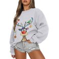 thumbnail image 1 of Chandails en Molleton de Noël pour Femmes 2023 Mode de Noël Décontractée Manches Longues Col Rond Imprimé Chandail en Molleton Blouse Automne pour Femmes en Liquidation, 1 of 2