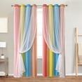 thumbnail image 5 of JingChun Catarina Layered Solid Room Darkening Blackout and Sheer Grommet Top Curtain Panel Pair, 5 of 8