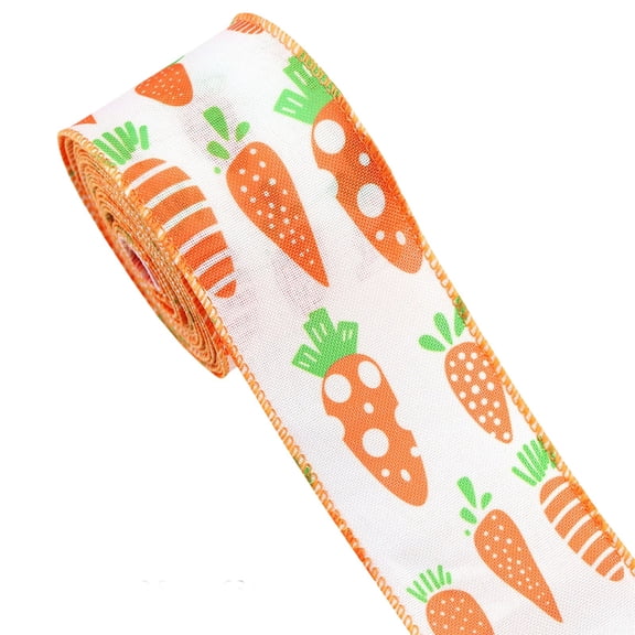 YDYB 1Pc 2.55 inch Easter Bows Decorations, 5 Yard Easter Ribbon Wired for Gift Wrapping Bow Wreath Making, Spring Ribbon Wired for Spring Holidays DIY Craft Supplies, A