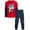 Red Good Vibes, variant on Quad Seven Boys' Pajama Set - 2 Piece Long Sleeve Sublimation Top and Pajama Pants for Boys (8-18)