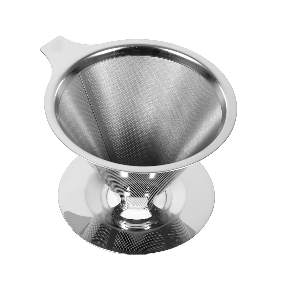 Mgaxyff 1Pc Stainless Steel Pour Over Coffee Dripper Double Layer Mesh