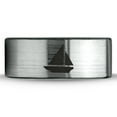 thumbnail image 2 of Tungsten Sail Cruiser Speed Boat 2d Art Band Ring 8mm Men Women Comfort Fit Brushed Gray Flat Cut Black Polished, 2 of 4