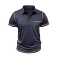 thumbnail image 4 of Golf Shirts for Men with Pocket Short Sleeve Button Collared Tshirts Shirt Mens Casual Color Block Pullover Breathable Going-Out Workout Tees Tops, 4 of 7