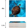 thumbnail image 3 of FMSHPON Ocean Sea Turtle Set of 6 Coaster for Drinks, Absorbent Ceramic Stone Coasters Cup Mat with Cork Base for Home Kitchen Room Coffee Table Bar Decor, 3 of 4