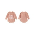 thumbnail image 2 of Qmyliery Baby Girl Sweater Romper Cute Letter and Floral Embroidery Round Neck Long Sleeve Knit Jumpsuit, 2 of 9