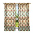 thumbnail image 6 of Yayeee Window Curtains Light Filtering 63"x42" Grommet Panel Pair Home Living Room Decor, Retro Blossom Flower, 6 of 7