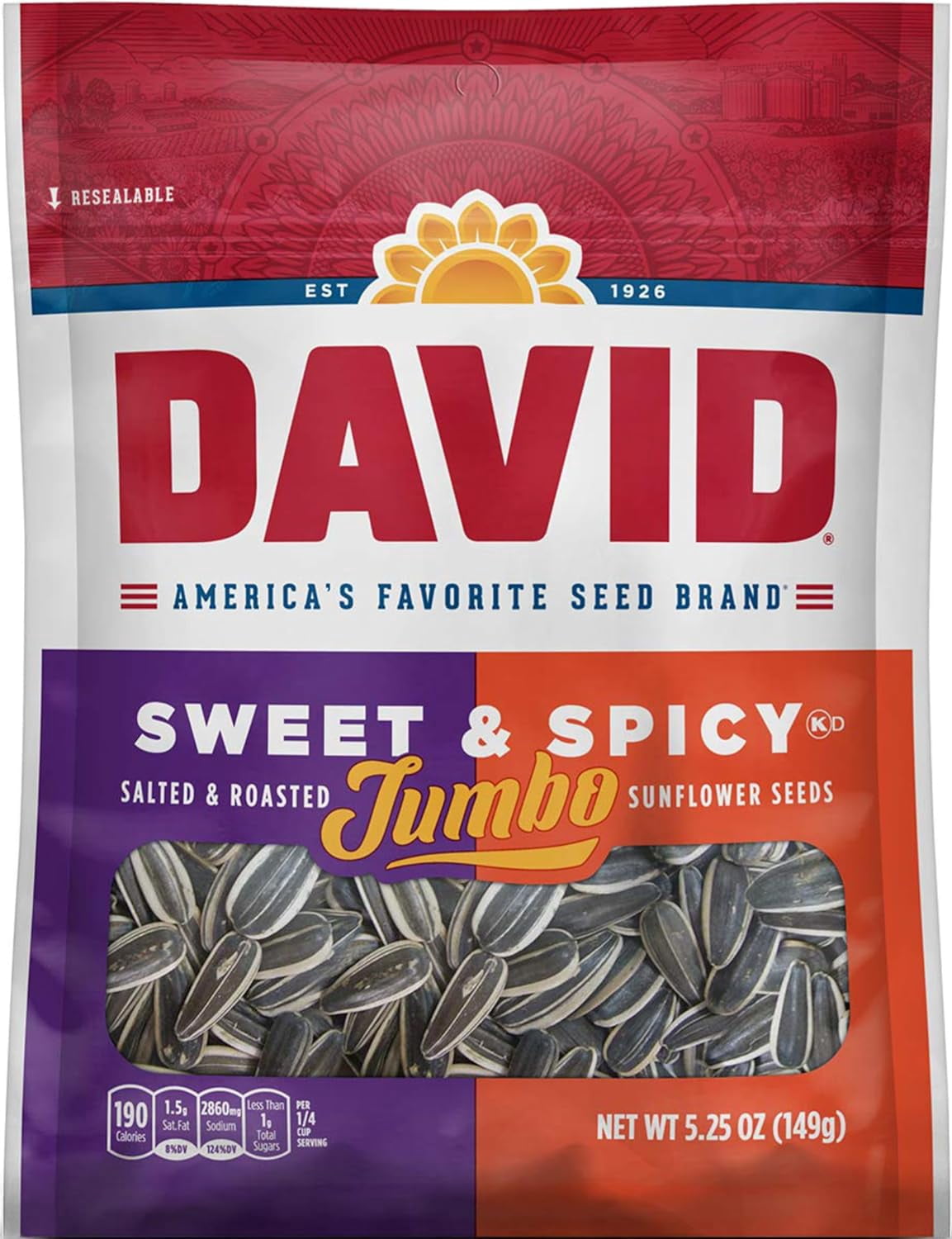 Salted Sweet  Spicy Jumbo Sunflower Seeds, 5.25 Ounces (3-Pack)