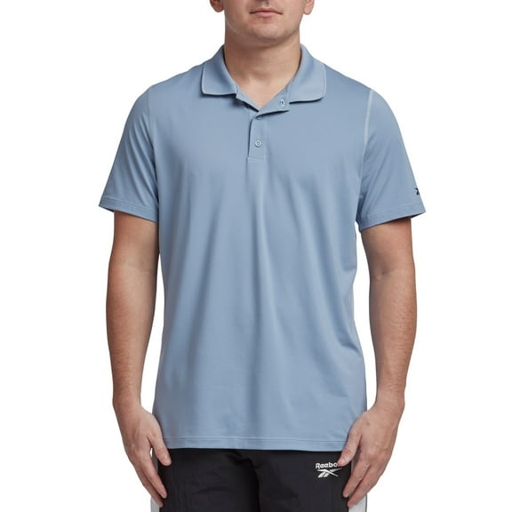 Reebok Mens Regular fit Short Sleeve Polo Shirt Medium Light Blue Solid