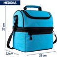thumbnail image 4 of Lonchera Portátil para Adulto, Dos Pisos Aislamiento Térmico, Bolsa Hielera de Almuerzo para Hombre y Mujer con Asas, Correa Ajustable Para Hombro, Impermeable y Térmica (Negro), 4 of 4