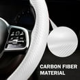 thumbnail image 2 of 3-Piece Non-Slip Carbon Fiber Steering Wheel Cover, Universal 15-Inch Snap-On Grip, Matte Black Car Interior Accessories, 2 of 14