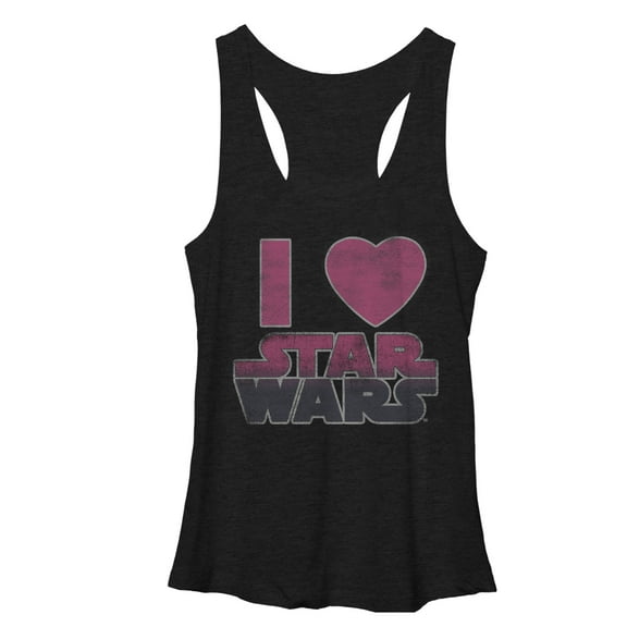 Women's Star Wars Movie Love  Racerback Tank Top Black Heather Medium