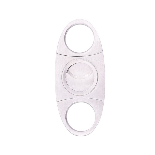 Cortador de puros de acero inoxidable plateado, cortador de puros, tijeras de doble hoja de 90*40mm TUNC Sencillez