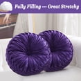 thumbnail image 4 of Round Velvet Decorative Pillow for Couch 15-Inch (Purple), 4 of 7